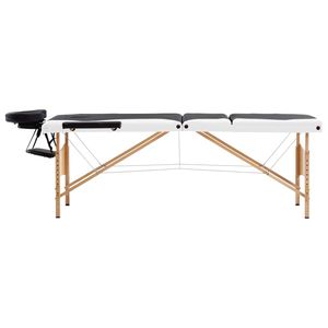 Table de massage pliable en bois noir et blanc à 3 zones, qualité supérieure, pour les thérapeutes - Product Image 2