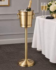 Luxury Stainless Steel <b>Portable</b> Reusable 8-10L 95cm Ice Bucket Floor Stand for Hotel Restaurant <b>Bar</b> Wedding Party Wine Beverage - Product Image 2
