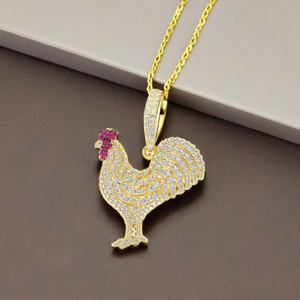 Collar de Plata de Ley 925 con Diseño Moderno, Hecho a Mano, con Diamantes Cultivados en Laboratorio, Chapado en Oro, Personalizado, Unisex - Product Image 4