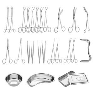 Juego de Instrumentos de Cirugía General de Acero Inoxidable de Alta Calidad, 25 Piezas, Kit de Herramientas Quirúrgicas Manuales Reutilizables, Equipo Médico Hospitalario - Product Image 1