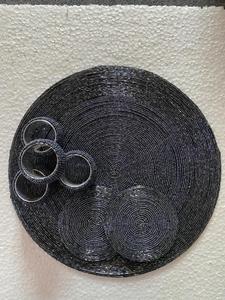 Handmade <b>Beaded</b> <b>Placemats</b>-Washable Anti-Slip Eco-Friendly Jacquard Woven Embroidery Plant Pattern Home & Outdoor Use - Product Image 4