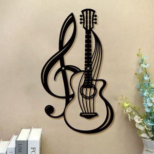 CIFbuy Decorazione da Parete Chitarra Elettrica Nera Vintage, Stile Gotico Grunge, in Metallo, per Studio Musicale, Camera da Letto, Regalo Unico Punk Rock - Product Image 1