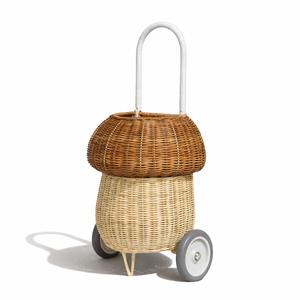 Cesta con ruedas de ratán tejida de forma sostenible para niños, carrito rodante de excelente calidad - Product Image 6