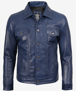 Premium <b>Men</b>’s Leather <b>Trucker</b> <b>Jacket</b> Custom Genuine Leather Classic Fit Wholesale Stylish Casual Outerwear Wholesale Supplier - Product Image 4