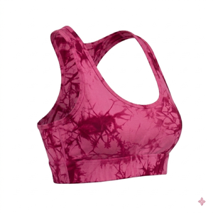 Pink <b>Tie</b> Dye Sport Bra And Leggings Set High Waist Full Length Knitted Spandex Polyester Breathable Quick Dry Women's Activewear - Product Image 6
