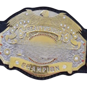 Cinturón de Campeón de Peso Pesado, Diseño en Oro y Plata, Título Personalizable en Cuero, Artículo Coleccionable de Lucha Libre Premium con Águila - Product Image 2