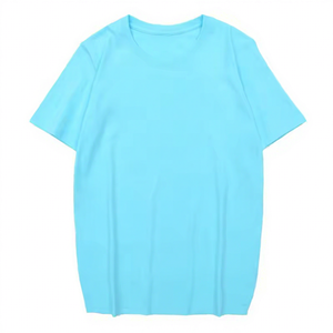 T-shirt en coton uni personnalisable pour homme, manches courtes, col rond, décontracté, couleur unie, respirant, coupe régulière, jersey tricoté - Product Image 5