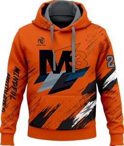 <b>White</b> Star <b>Men's</b> Orange Hooded <b>Sweatshirt</b> Sublimation Print Breathable Casual Sportswear Regular Fit Autumn Wear - Product Image 1