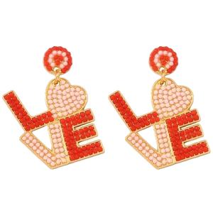 Beautiful Handmade Embroidery <b>Dolly</b> Parton For President Beaded Dangle Drop Earring Trendy Stylish & Jewelry Premium From India - Product Image 3