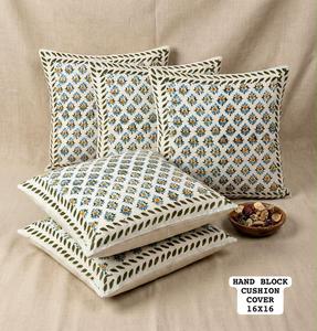 Fundas de cojín de algodón de la mejor calidad, impresas a mano, decorativas, para sofá, dormitorio, decoración del hogar, disponibles para la venta. - Product Image 3