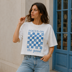 T-shirt pour femmes en coton biologique 100% coupe ample, anti-bactérien, décontracté, été - Product Image 1