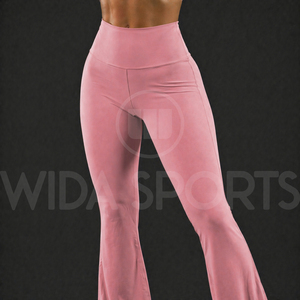 Ensemble de yoga pour femmes de haute qualité, pantalon évasé, leggings taille haute, haut à manches longues, respirant, extensible dans quatre directions, pour la salle de sport et l'entraînement - Product Image 5