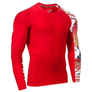 Camiseta Deportiva de Manga Larga para Hombre, Protección UV, Estampado Gráfico, Compresión, Proveedor Mayorista - Product Image 2