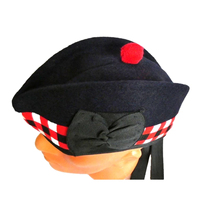 Chapeau Glengarry personnalisé à motifs / Casquette Balmoral personnalisée à motifs pour usage cérémoniel, Chapeau Glengarry de majorette des Highlands écossais