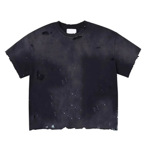 Camiseta Vintage de Alta Calidad para Hombre, Estilo Desgastado, Oversize, de Algodón, con Estampado Gráfico, Informal, Lavada, a la Moda - Product Image 2