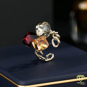 Anillo de Plata de Ley 925 con Diamantes de Moissanita y Piedras de Colores Mixtos al por Mayor para Marcas de Moda de Lujo - Product Image 4