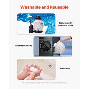 Boules filtrantes en fibre de polyester réutilisables de 1,5 lb, boules filtrantes pour piscine, piscine hors sol, aquarium, réservoir - Sac de lavage pour filtre de piscine - Product Image 4