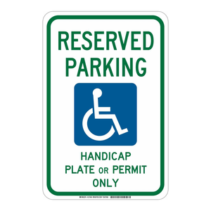 Panneau de signalisation Brady pour parking réservé aux personnes handicapées, 18x12 pouces, pour intérieur et extérieur - Product Image 1