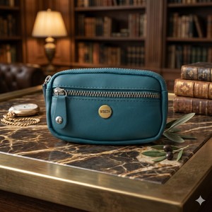 WRIZA Genuine Leather Coin <b>Purse</b> for Women | Travel & Work Mini Zipper <b>Key</b> Pouch Keychain Holder Compact Change Wallet Organizer - Product Image 4