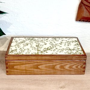 Handcrafted Solid <b>Wood</b> Jewelry Box 6 Compartment Organizer Hinged Lid <b>Storage</b> <b>Chest</b> Eco-Friendly Modern Kitchen Pantry Tabletop - Product Image 6