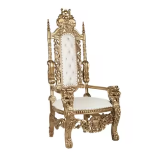 Wooden Throne <b>Chairs</b> Luxury Antique Design King Throne <b>Chair</b> <b>Highback</b> for Wedding Event and Living Room Use - Product Image 5
