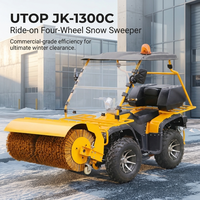 Balayeuse rotative 1300 mm, machine à neige à quatre roues avec brosse à rouleau de 50 cm