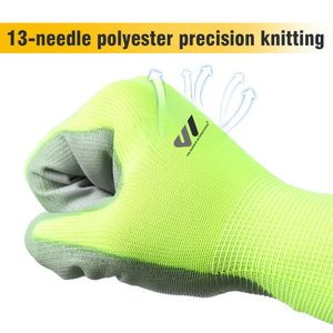 Guantes de Seguridad Recubiertos de Nitrilo y PU, Tejidos en Poliéster y Nailon, Ligeros y Transpirables, para Mecánicos de Taller y Trabajo Diario - Product Image 6