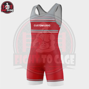 Traje de Lucha Libre Profesional al por Mayor, Ropa Deportiva de Artes Marciales de Spandex y Poliéster Estampado con Cuello Redondo - Product Image 4