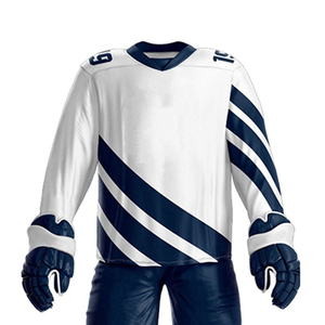 Uniformes de hockey sur glace personnalisés en gros avec logo, 100 % polyester respirant, imprimés par transfert thermique, pour sports d'équipe décontractés, du Pakistan - Product Image 6