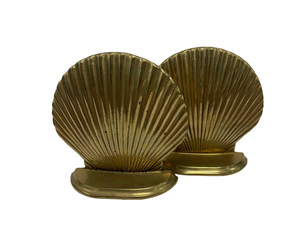 Luxury Gold Metal Seashell <b>Bookends</b> Decorative Coastal Book Holder Pair for Bookshelf Office Home Decor gold <b>bookends</b> seashell - Product Image 1