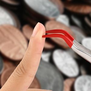 Pinzas UBI con Punta Dentada Antideslizante, 2 Piezas, Recubiertas de Goma, de Acero Inoxidable, Agarre Suave, Duraderas y Precisas para Pestañas - Product Image 4