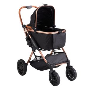 Poussette pour animaux de compagnie à 4 roues avec freins rotatifs, capacité de 66 lb, sac de transport amovible pour chiots - Product Image 4