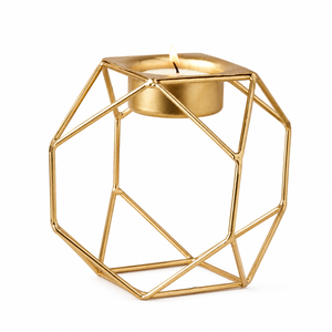 Nordic Style Ginkgo Leaf <b>Tealight</b> <b>Holder</b> Polished Gold Metal Candle <b>Holder</b> For Wedding Centerpiece And Home Decor On Sale - Product Image 2