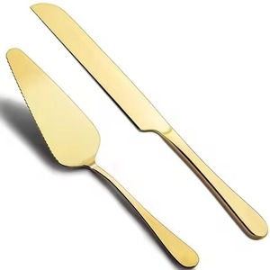 Modern Cake Serving Kit Metal Knife and Server Stainless Steel Dessert Cutter Serving <b>Tools</b> - Product Image 3