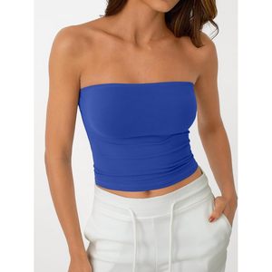 2025 femmes basique dos nu sans manches Bandeau haut court sans bretelles bustiers bustiers pour l'été 2025 mignon sortir body - Product Image 3