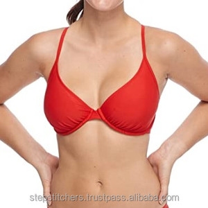 Maillot de bain bikini de qualité supérieure pour femme, sexy, push-up, taille haute, ensemble bikini uni, tenue de plage estivale - Product Image 1