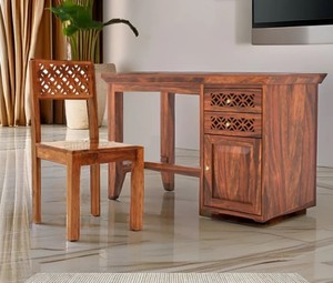 Traditional Wooden Office <b>Desk</b> with Side Cabinet | Executive <b>Computer</b> Table | B2B Wholesale Furniture India - Product Image 4
