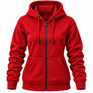 Sudadera con capucha y cremallera para mujer, personalizada, de algodón 100% de alto gramaje, forro polar, antiencogimiento, ropa de invierno, marca privada OEM - Product Image 2