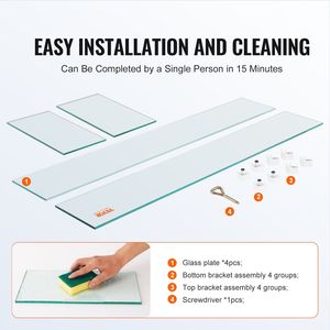 Paravento in Vetro Temperato Trasparente 38 X 10.5 X 6 Pollici per Bracieri, Protezione Rettangolare Spessa 0.3 Pollici per Tavoli da Fuoco - Product Image 4