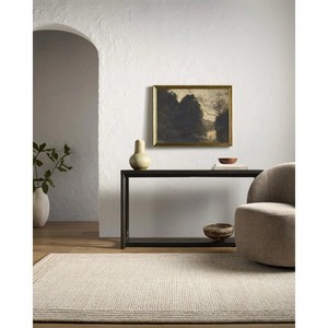 Tapis rectangulaire en jute naturel tissé plat, couleur unie, style Wabi Sabi, antidérapant, pour salon, décoration intérieure, à poils courts - Product Image 2
