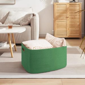 75L Eco-Friendly Modern Woven Cotton Rope <b>Storage</b> <b>Basket</b> 22x17x12 for Drink/Food Use in Living Room Bedroom Nursery - Product Image 2