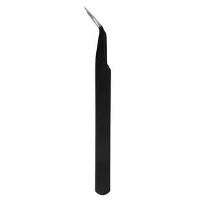Pinces à cils de précision en acier inoxydable avec pointe lisse et manche rouge - Product Image 5