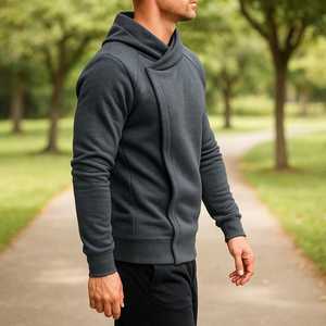 Sudadera con cremallera lateral para hombre |   Sudadera con Capucha Casual de Otoño Invierno |   Chaqueta de Manga Larga - Product Image 6