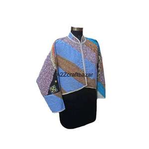 เสื้อแจ็คเก็ตผู้หญิงถักนิตติ้งจากผ้าฝ้ายสไตล์อินเดียหลากสีแบบกลับด้านได้ เป็นมิตรกับสิ่งแวดล้อม ระบายอากาศได้ดี เหมาะสำหรับฤดูหนาว ความหนาปานกลาง - Product Image 4