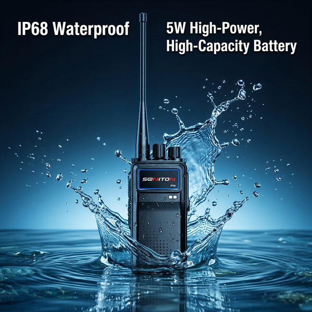 Long Range Waterproof Intercom High-Power Analog Walkie Talkie VHF High-Capacity Battery Two Way Radio for Multiple Environments