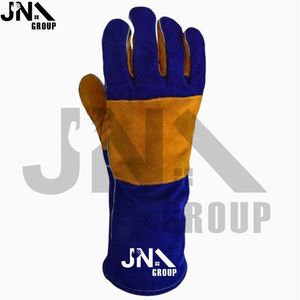 Gants de travail en cuir à manchette longue, résistants à la chaleur, pour le barbecue et la soudure - Product Image 3