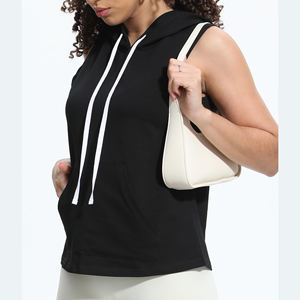 Camiseta sin Mangas con Capucha para Mujer, Impresión de Logotipo Personalizada, el Mejor Diseño, 100% Algodón, Ligera, Precio Económico, Múltiples Colores - Product Image 5