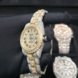 Montre mécanique automatique de luxe Pahal Jewels Hip Hop Iced Out avec bracelet en or et moissanite VVS, résistance à l'eau 10 bars - Product Image 3