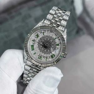 Reloj de Lujo para Hombre con Diamantes Moissanite, Cierre Oculto Plateado, Correa de 24 mm, Movimiento Analógico de Cuarzo ETA, Esfera de Cristal de Zafiro, Resistente al Agua - Product Image 6