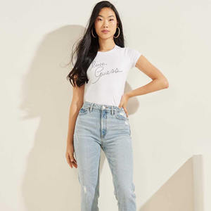 เสื้อยืดพิมพ์ลายข้อความ Womens Love Script ทรงเข้ารูป ผ้าฝ้ายผสมเนื้อนุ่ม แขนสั้น สไตล์ลำลอง สำหรับฤดูร้อน - Product Image 2